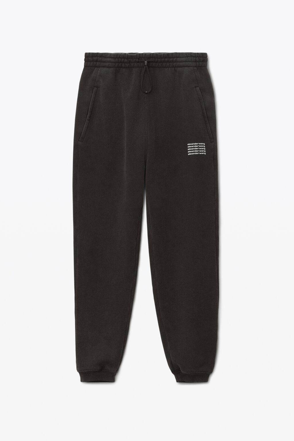 UNISEX SWEATPANT IN ACID WASH DENSE FLEECE in ACID BLACK  