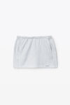 alexander wang mini skirt in classic terry ith logo waistband light heather grey
