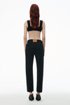 alexander wang og high-rise stovepipe jean in denim washed black