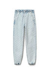 alexander wang デニム ロゴプリント ジョガーパンツ  pebble bleach/white