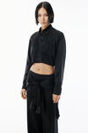 Alexander Wang black ブラック シルクシャルムーズ クロップドシャツ