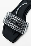 Alexander Wang black/silver sandali neri in raso con strass termoapplicati vy