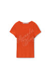 Alexander Wang fiery red crystal hotfix tee in ribbed jersey