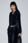 Alexander Wang washed nickel sweatpant with clear bead hotfix in crushed velour