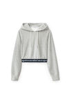 alexander wang long-sleeve hoodie in stretch corduroy heather grey