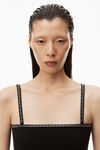 alexander wang crystal trim mini dress in compact nylon black