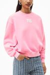 alexander wang 毛圈布发泡徽标装饰圆领运动衫 pink glo
