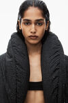 alexander wang crystal hotfix cropped puffer jacket  black
