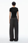 Alexander Wang black crystal hotfix tee in ribbed jersey