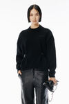 Alexander Wang black black wool-cotton draped cardigan