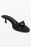 alexander wang dahlia 50 蝴蝶结缎面凉鞋 black