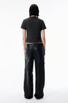 Alexander Wang black black worn moto leather workwear pant