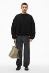 Alexander Wang black logo embroidered oversized sweatshirt in cotton