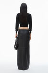 alexander wang 超细美利奴羊毛徽标短款开衫 black