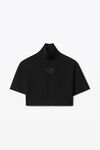 alexander wang short sleeve turtleneck in bodycon nylon black