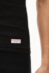 alexander wang tank in ribbed cotton black