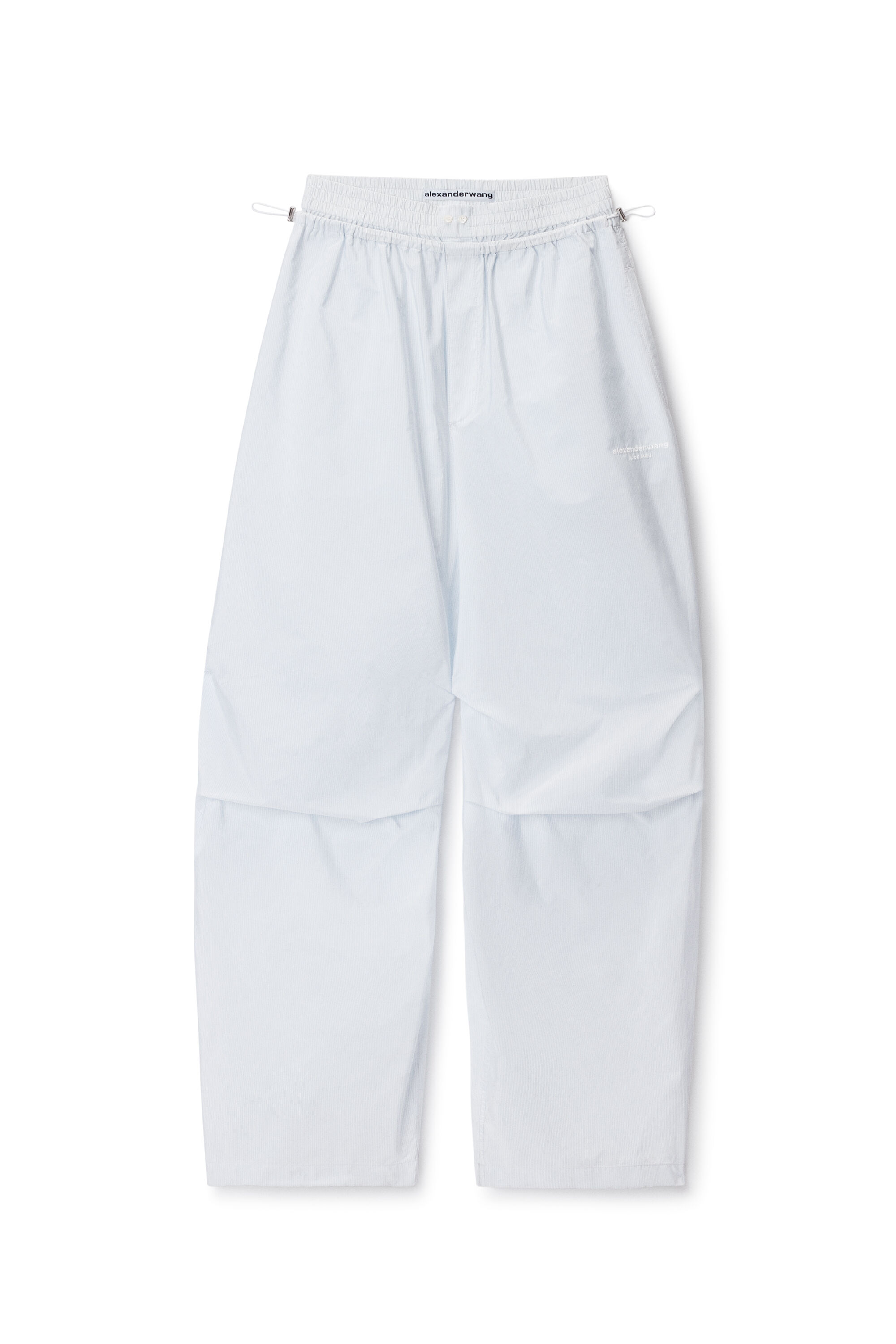 BOXER WAIST MID-RISE TRACK PANT in WHITE/BLUE STRIPE | alexanderwang®
