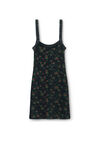 Alexander Wang washed black multi 花卉图案华夫格针织连衣裙