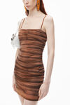 Alexander Wang campfire ruched cami minidress in crystal hotfix
