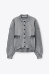 Alexander Wang heather grey grey wool-cotton draped back cardigan