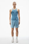 Alexander Wang washed blue débardeur à dos nageur en coton côtelé