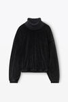 rib trim turtleneck in velour