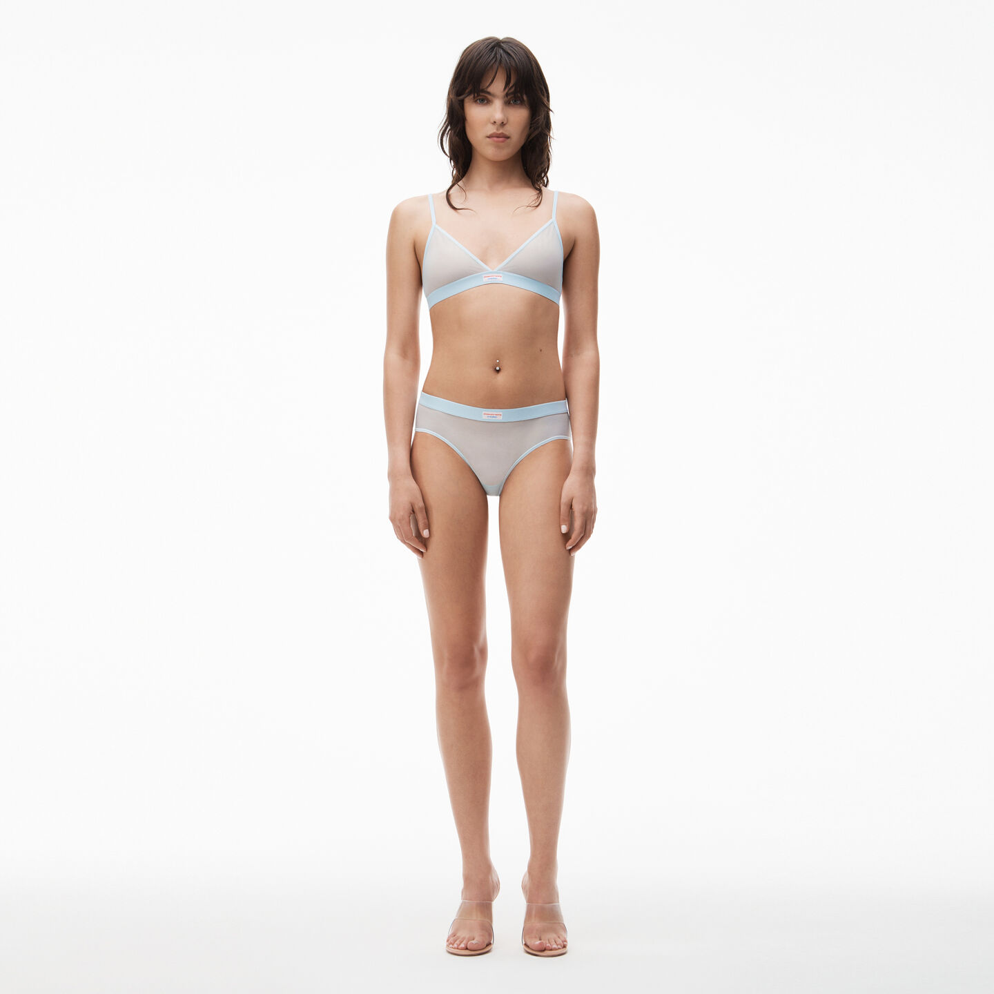 Alexander Wang Classic Brief In Fine Mesh In Blue Pearl