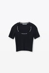 alexander wang t-shirt con logo jacquard in maglia elasticizzata black