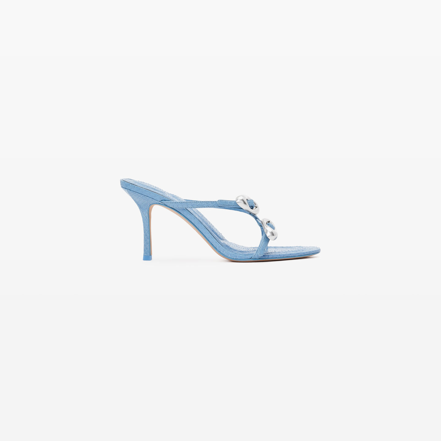 ALEXANDER WANG DOME 85 WATER SNAKE STRAPPY SLIDE SANDAL