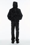 Alexander Wang black unisex zip-up hoodie in calf hair