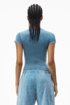 Alexander Wang washed blue short-sleeve tee in ribbed cotton