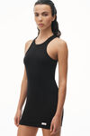 Alexander Wang black robe débardeur femme à dos nageur en coton côtelé
