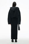 Alexander Wang washed jet black 经典毛圈布短款拉链连帽衫