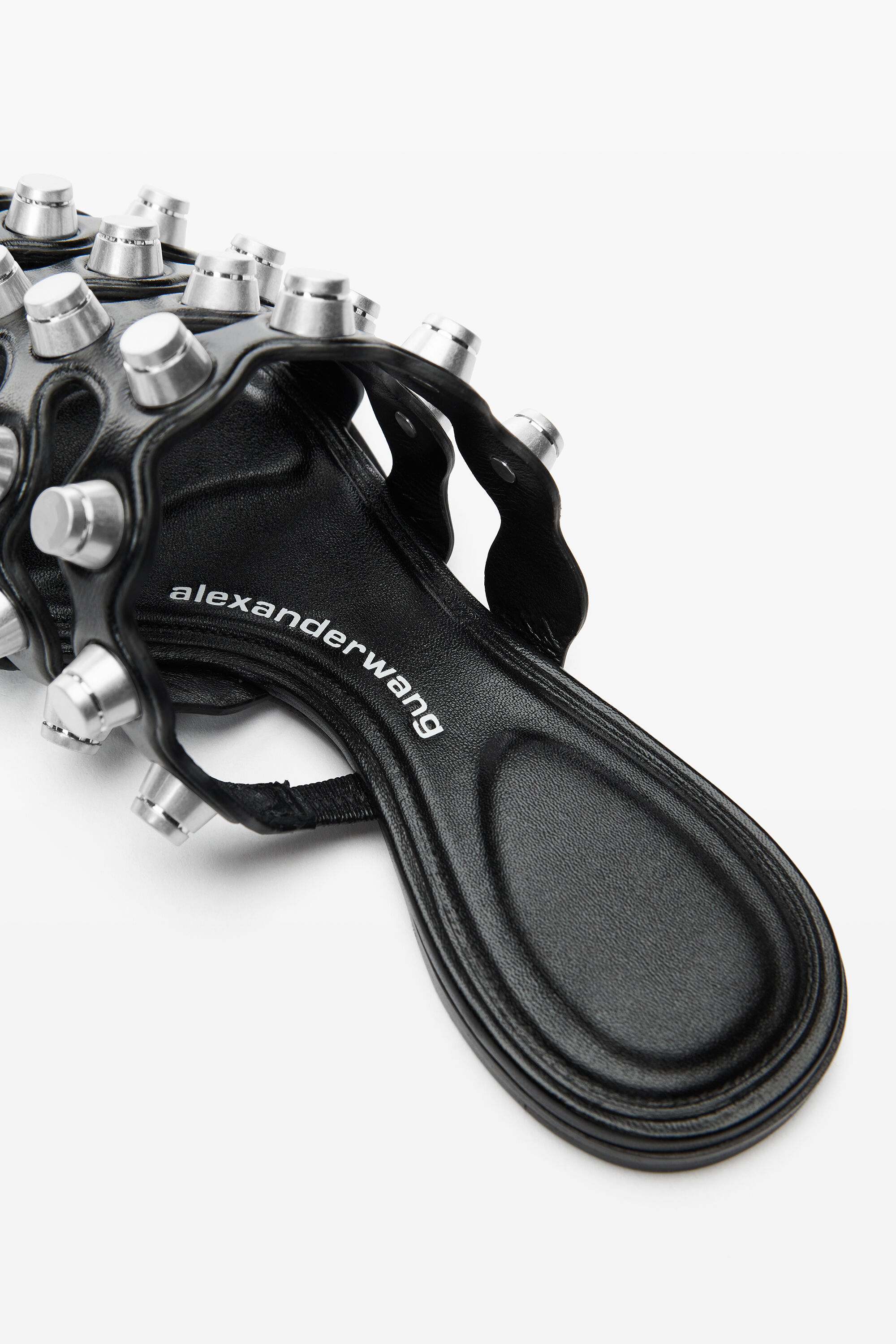 Rexa Cage Slide in Leather in BLACK | alexanderwang®