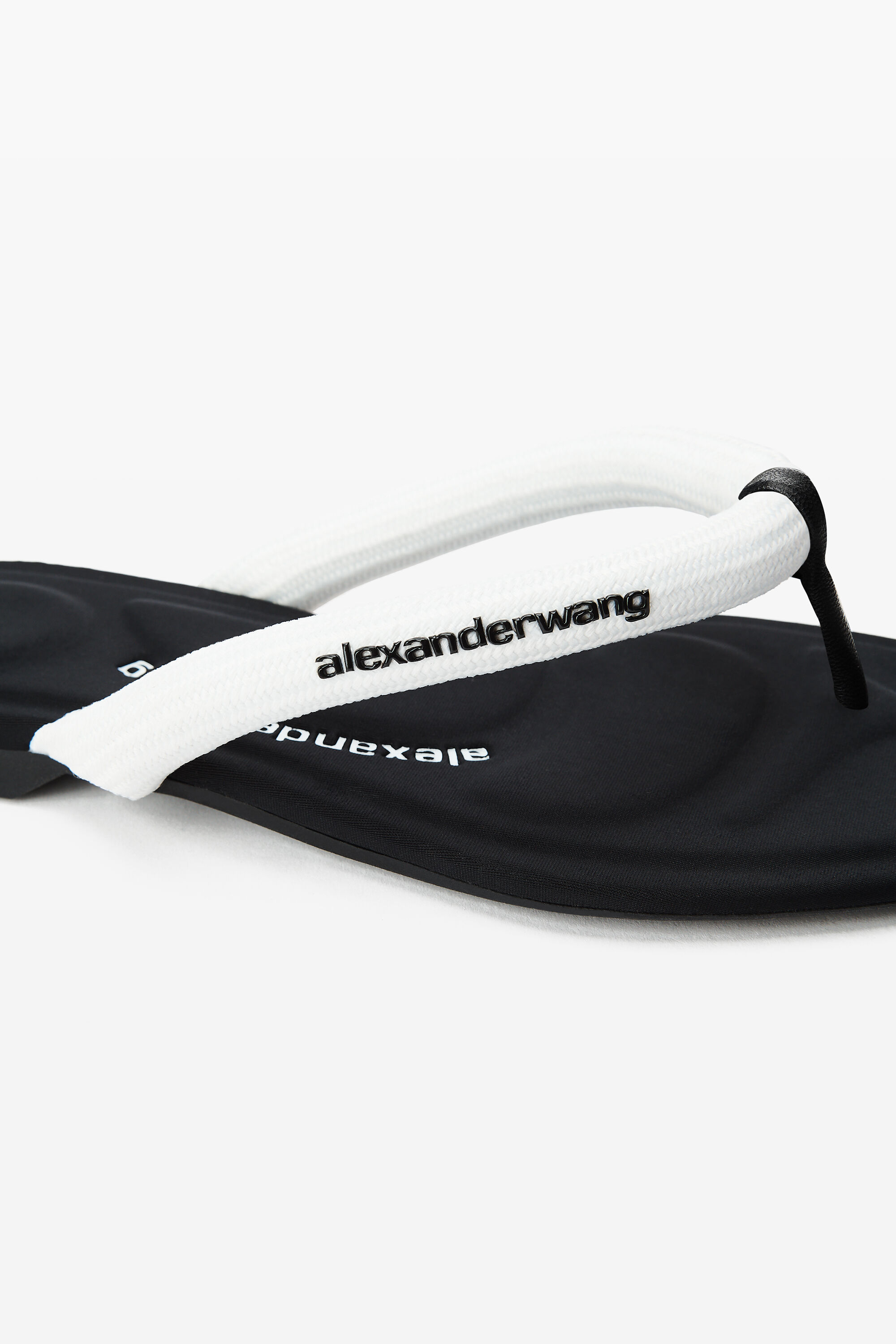 JENNA TUBULAR FLAT THONG SANDAL in WHITE | alexanderwang®