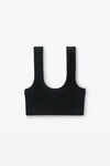 Alexander Wang black embossed logo tank bra