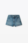 alexander wang shorty high-rise short in denim  vintage medium indigo