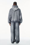 Alexander Wang washed chalk 水晶烫钻拉链连帽衫