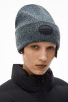 Alexander Wang oxford blue berretto con logo a cupola in lana a coste elasticizzata