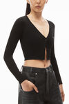 alexander wang cardigan in stretch viscose knit black
