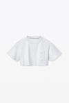 Alexander Wang heather grey crop tee in high twist jersey
