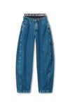 Alexander Wang deep blue pre-styled rounded jeans with underwear waistband