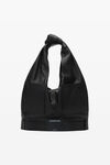 alexander wang small hobo bag in moto leather black