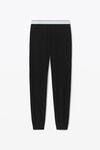 Alexander Wang black unisex-jogginghose aus thermo-baumwolle mit waffelstruktur