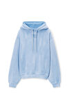 Alexander Wang washed pale blue puff logo hoodie in structured terry