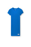 short-sleeve loungewear dress in ribbed cotton