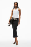 Alexander Wang grey aged midi pencil skirt in comfort stretch denim