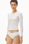 alexander wang long-sleeve tee in ribbed cotton white