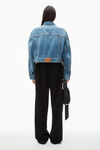 Alexander Wang washed light blue oversized trucker jacket in brushed denim