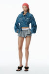 Alexander Wang deep blue giacca a portafoglio in denim di cotone rigenerato